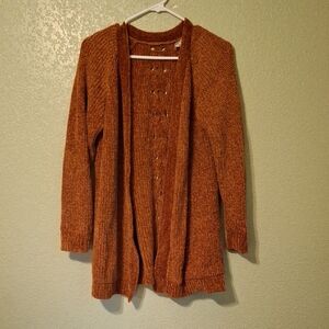 Pink Rose Brown Cardigan Soft Cozy Design